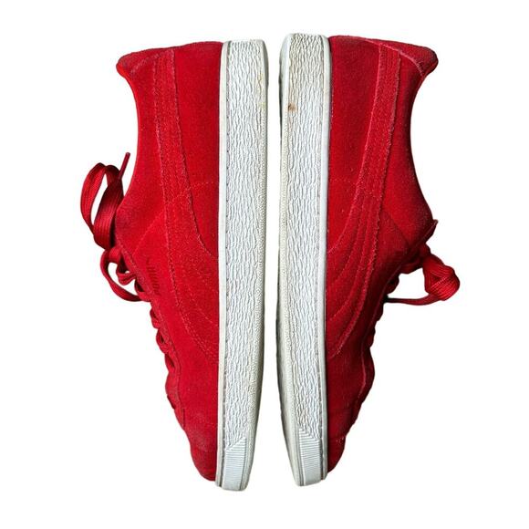 Puma x Trapstar Clyde Suede Sneakers in Barbados Cherry + White Men's Size 12 - Picture 7 of 9